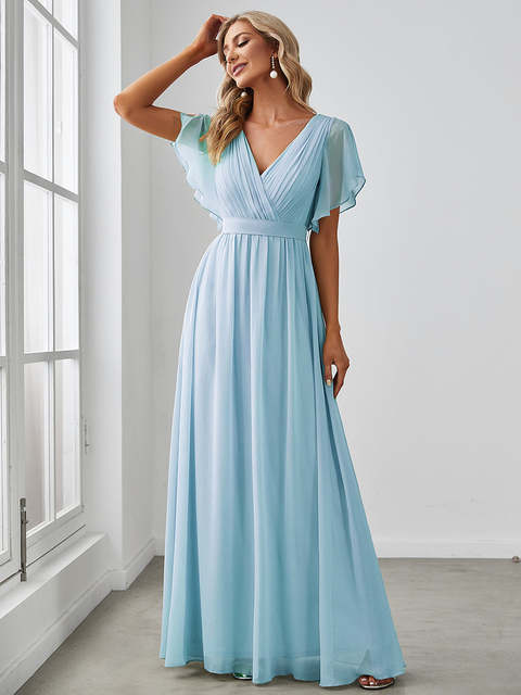 Elegant Evening Chiffon Floor-Length Gown