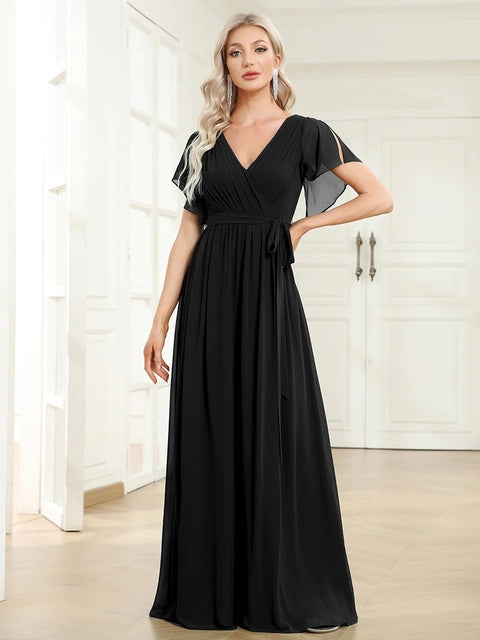 Elegant Evening Chiffon Floor-Length Gown