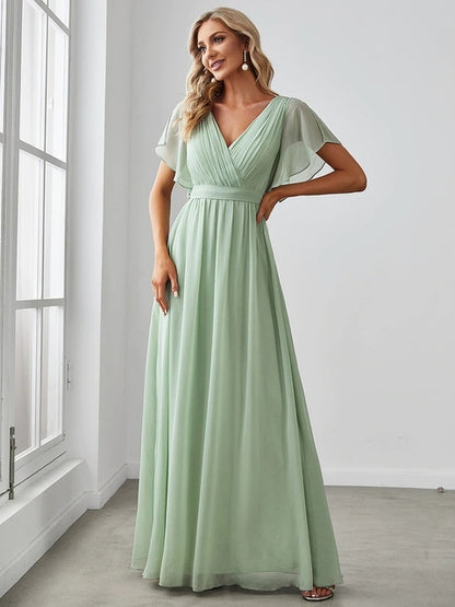 Elegant Evening Chiffon Floor-Length Gown