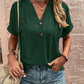 Notched Neck Short Sleeve Blouse