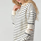 Striped Cutout Slit Sweater