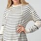 Striped Cutout Slit Sweater