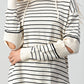 Striped Cutout Slit Sweater