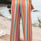 Striped Smocked Waist Pants with Pockets