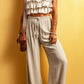 Drawstring Wide Leg Pants