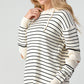 Striped Cutout Slit Sweater